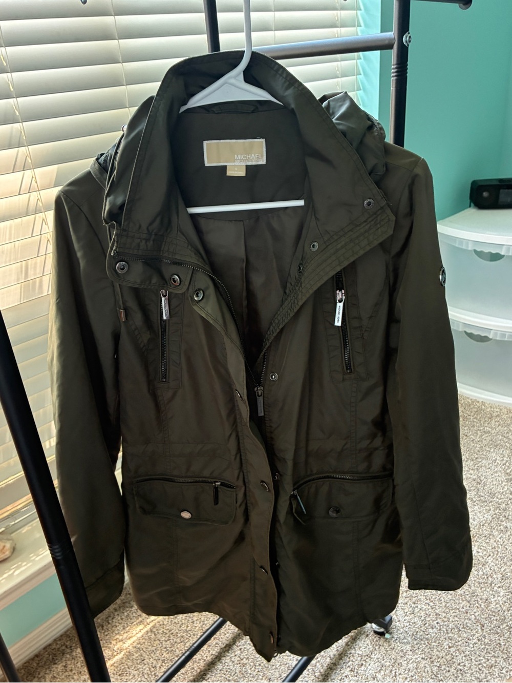 Michael Kors Olive Green Anorak Utility Jacket